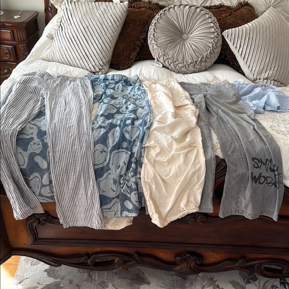 H&M Kids Bottoms - Striped, Blue, Cream, Gray